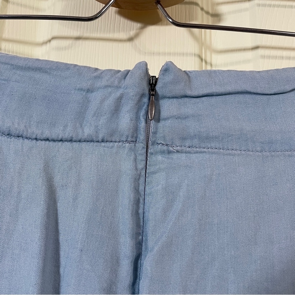 torrid Skirt Plus Size 22 Lace Up Mini Light Blue Chambray Denim Color Stretchy - Picture 13 of 15
